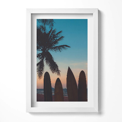 Obraz w ramie Surfing na tropikalnej plaży