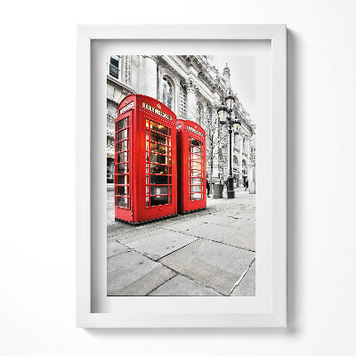 Obraz w ramie Czerwone budki telefoniczne Londyn