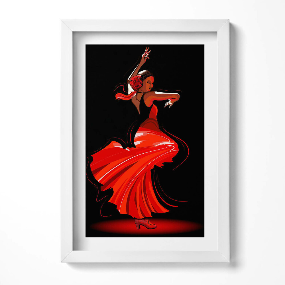 Obraz w ramie Zjawisko kulturowe tancerka flamenco muzyka śpiew strój