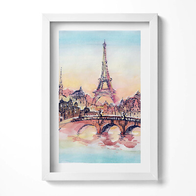 Obraz w ramie Malowany widok na Paryż