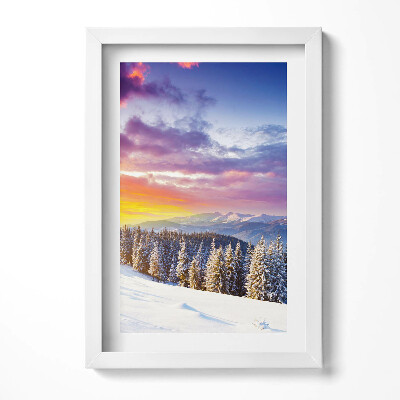 Obraz w ramie Zimowy górski krajobraz