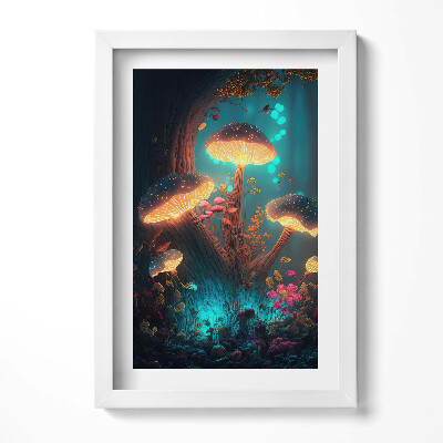 Obraz w ramie Las i magiczne grzyby