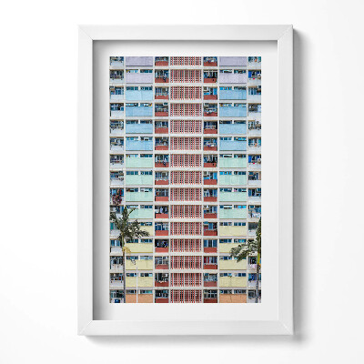 Obraz w ramie Kolorowy budynek Hong Kong
