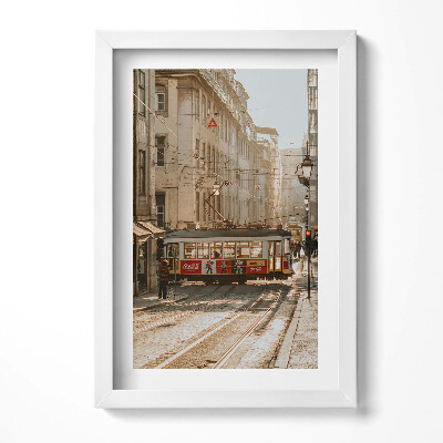 Obraz w ramie Widok na Lizbonę i tramwaj