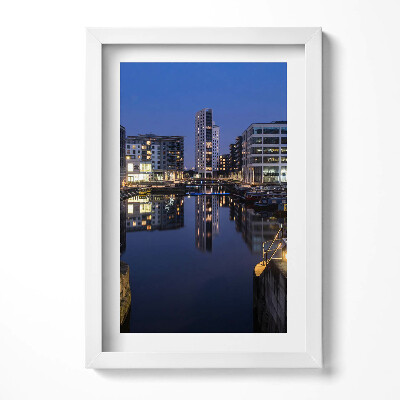 Obraz w ramie Miasto Leeds oświetlone nocą