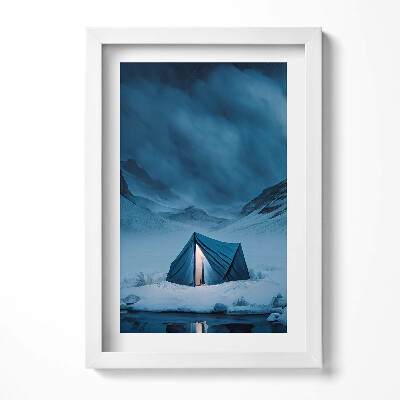 Obraz w ramie Namiot w górach Islandii