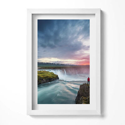 Obraz w ramie Krajobraz z wodospadem Godafoss