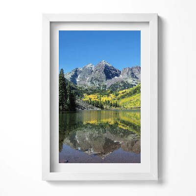 Obraz w ramie Jezioro góry i lasy