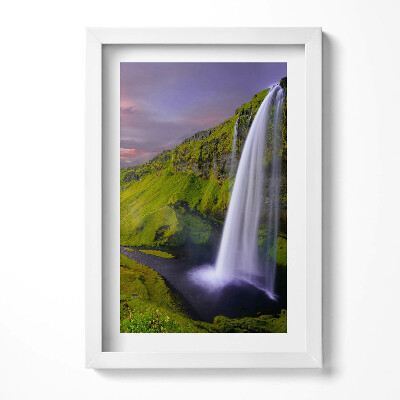 Obraz w ramie Pejzaż pół i wodospadu