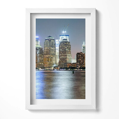 Obraz w ramie Panorama miasta nocą