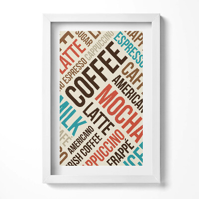 Obraz w ramie Napisy do kuchni - nazwy kawy