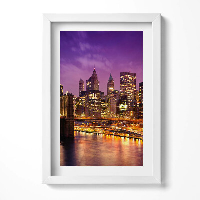 Obraz w ramie Światła miasta wieczorem