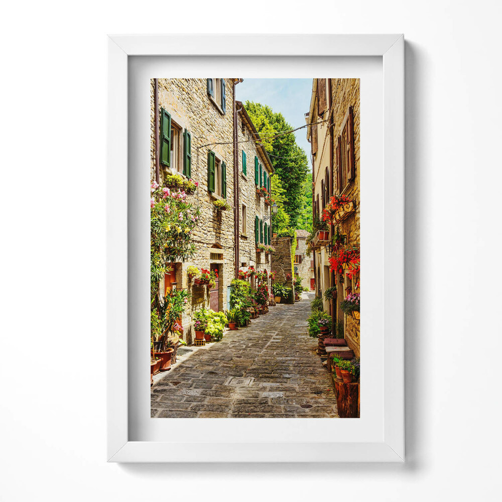 Obraz w ramie Malownicza uliczka miasta