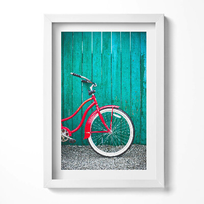 Obraz w ramie Czarwony rower