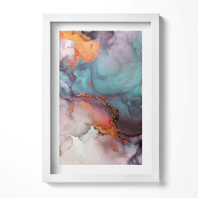 Obraz w ramie Płynna abstrakcja ze złotem