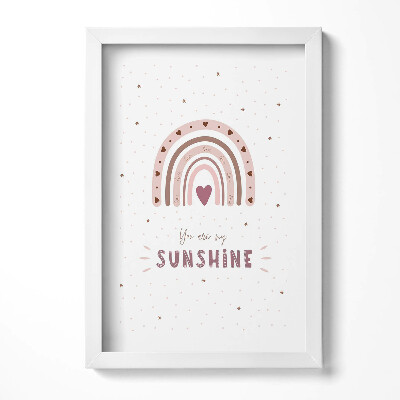 Obraz w ramie Urocza ilustracja tęczy i napis 