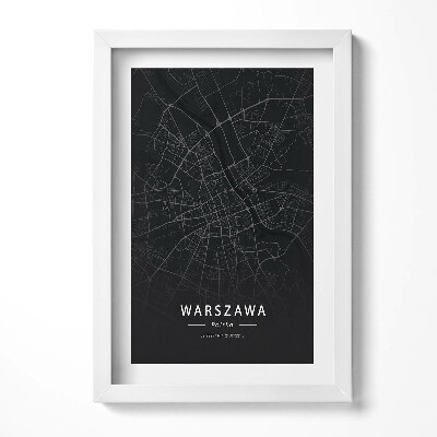 Obraz w ramie Mapa miasta Warszawa stolicy Polski