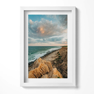 Obraz w ramie Letni pejzaż morza nieba i nadbrzeża