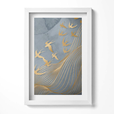 Obraz w ramie Ilustracja lecących ptaków