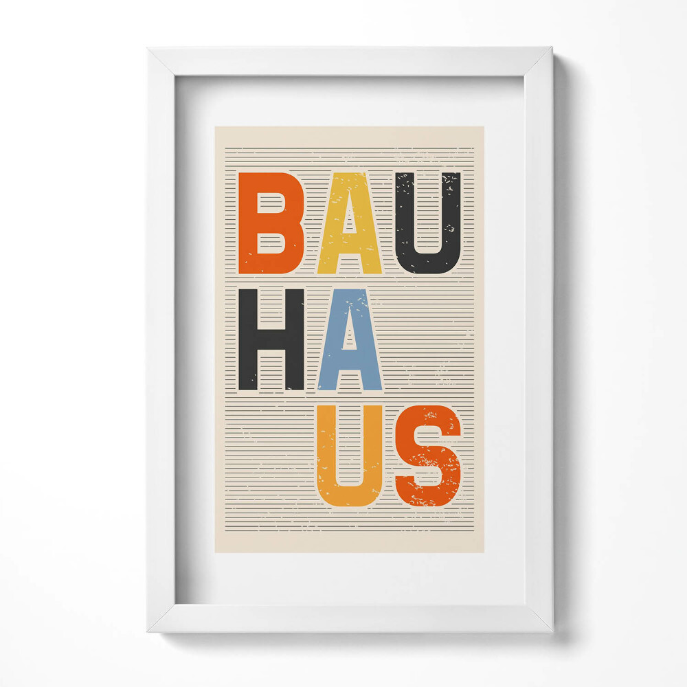Obraz w ramie Modernistyczny kolorowy napis "bauhaus"