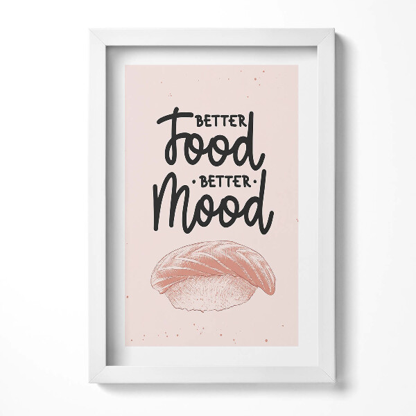 Obraz w ramie Napis do kuchni i jadalni "Better food, better mood"