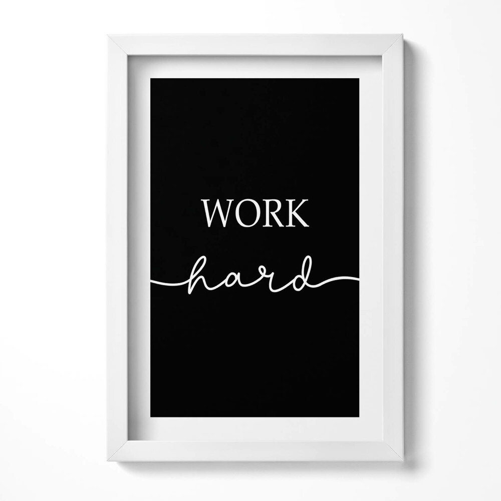 Obraz w ramie Motywacyjny napis "Work hard"