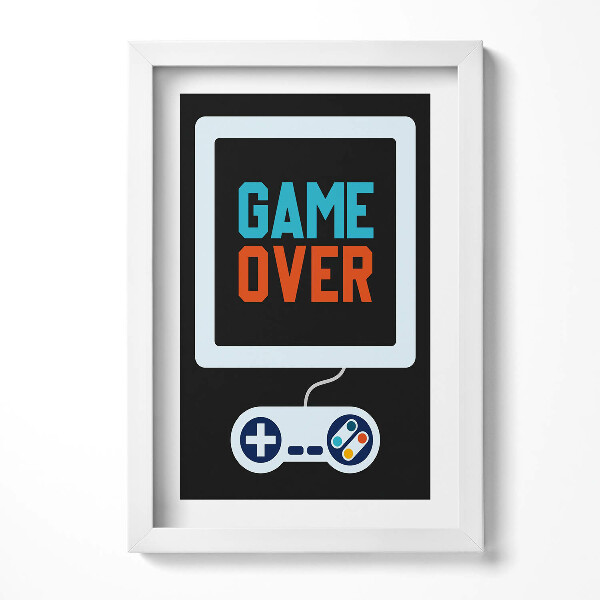 Obraz w ramie Napis dla gracza "Game over"