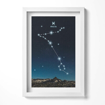 Obraz w ramie Gwiazdozbiór zodiak ryby