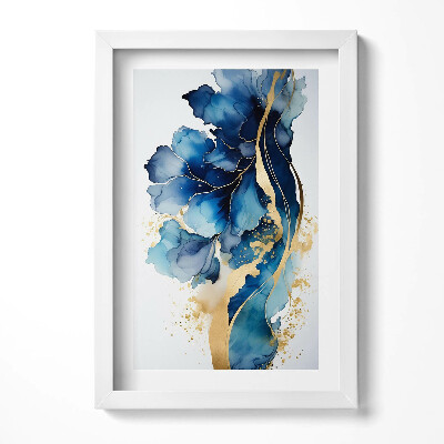 Obraz w ramie Abstrakcyjny malunek roślin w złocie