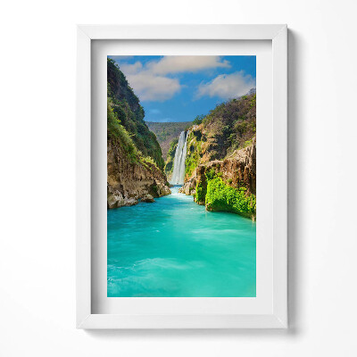 Obraz w ramie Tropikalny wodospad i rzeka