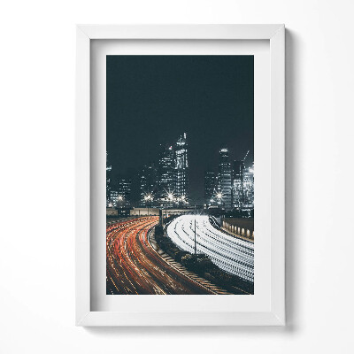 Obraz w ramie Ruchliwe ulice miasta nocą