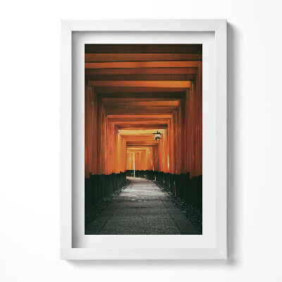 Obraz w ramie Tradycyjna ścieżka przez bramę torii