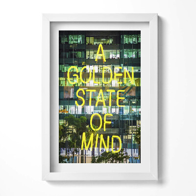 Obraz w ramie Zółte neony na budynku