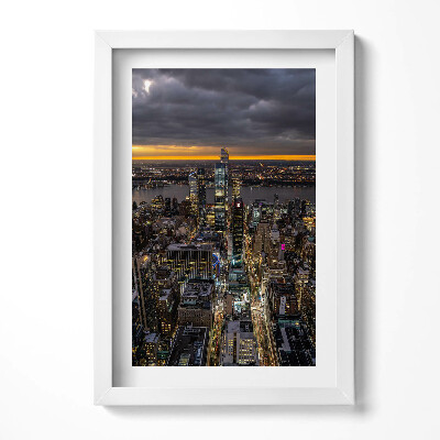 Obraz w ramie Architektura miasta z lotu ptaka noc