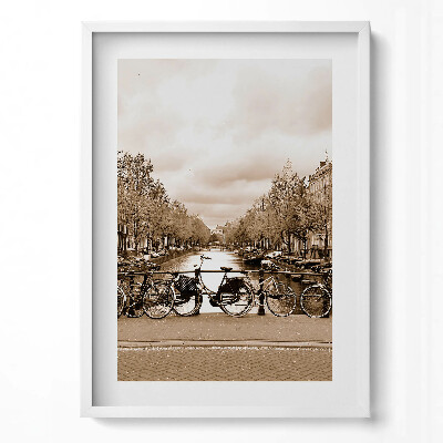 Obraz pionowy Widok Amsterdamu z rowerami