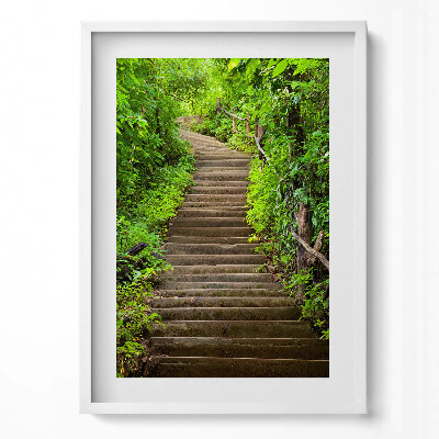 Obraz pionowy Schody w środku lasu