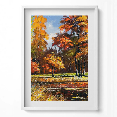 Obraz pionowy Malowana jesień i rzeka