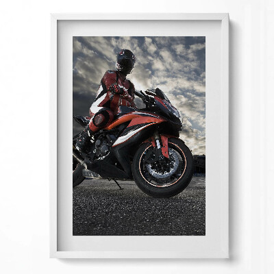 Obraz pionowy Mężczyzna na motorze