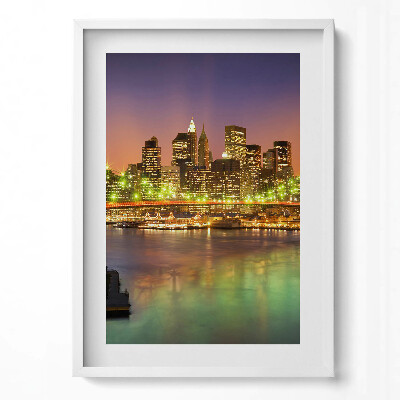 Obraz pionowy Most Brookliński nocą