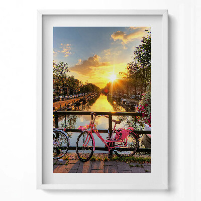 Obraz pionowy Wschód słońca nad Amsterdamem