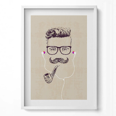 Obraz pionowy Mężczyzna z fajką i słuchawkami
