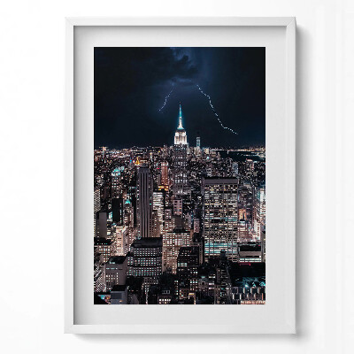 Obraz pionowy Nowy Jork Drapacze Chmur nocą