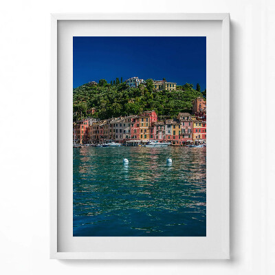 Obraz pionowy Statki płynące w Portofino