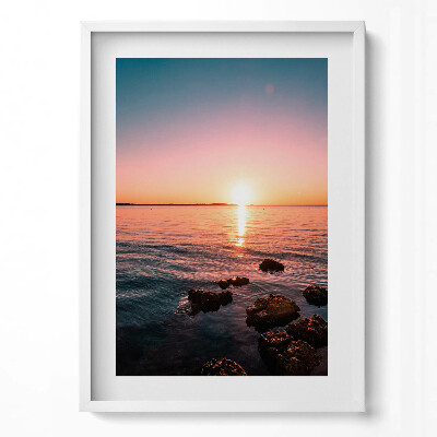 Obraz pionowy Skały o zachodzie słońca