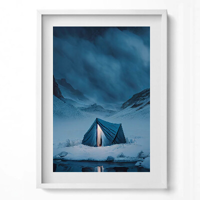 Obraz pionowy Namiot w górach Islandii