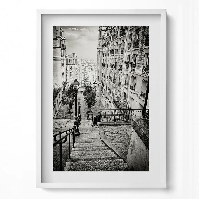 Obraz pionowy Czarno-biały widok na miejską uliczkę