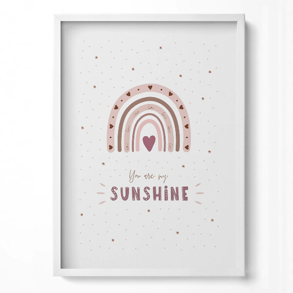 Obraz pionowy Urocza ilustracja tęczy i napis "You are my sunshine"