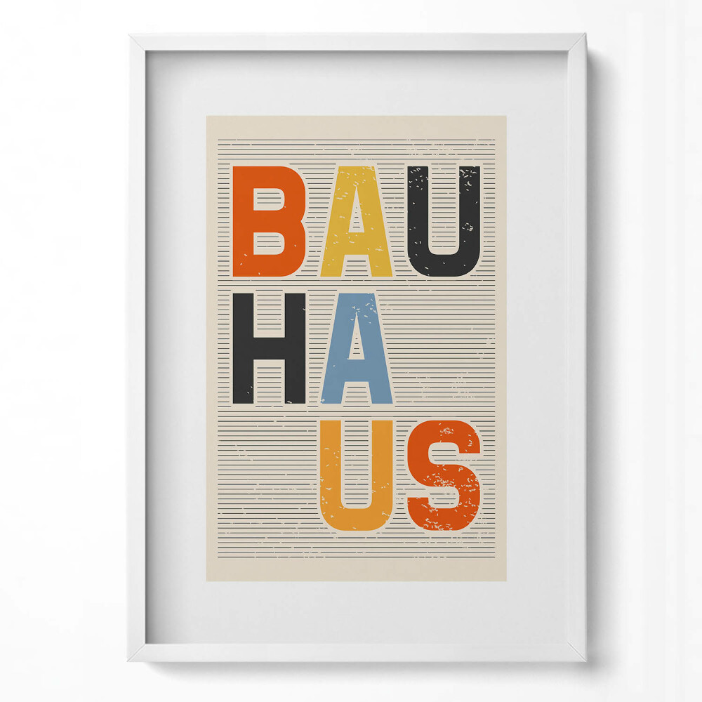 Obraz pionowy Modernistyczny kolorowy napis "bauhaus"