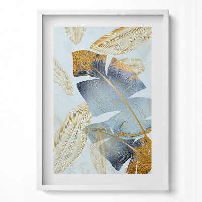 Obraz pionowy Glamour liście bananowca ze złotem