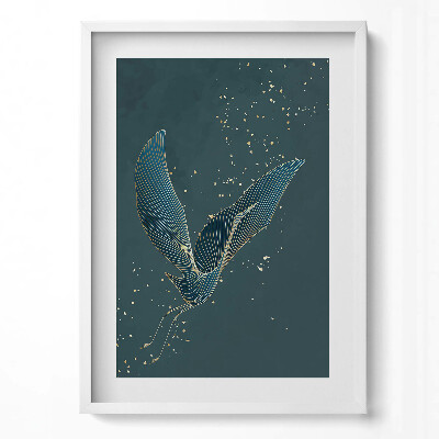 Obraz pionowy Abstrakcja żuraw w złocie